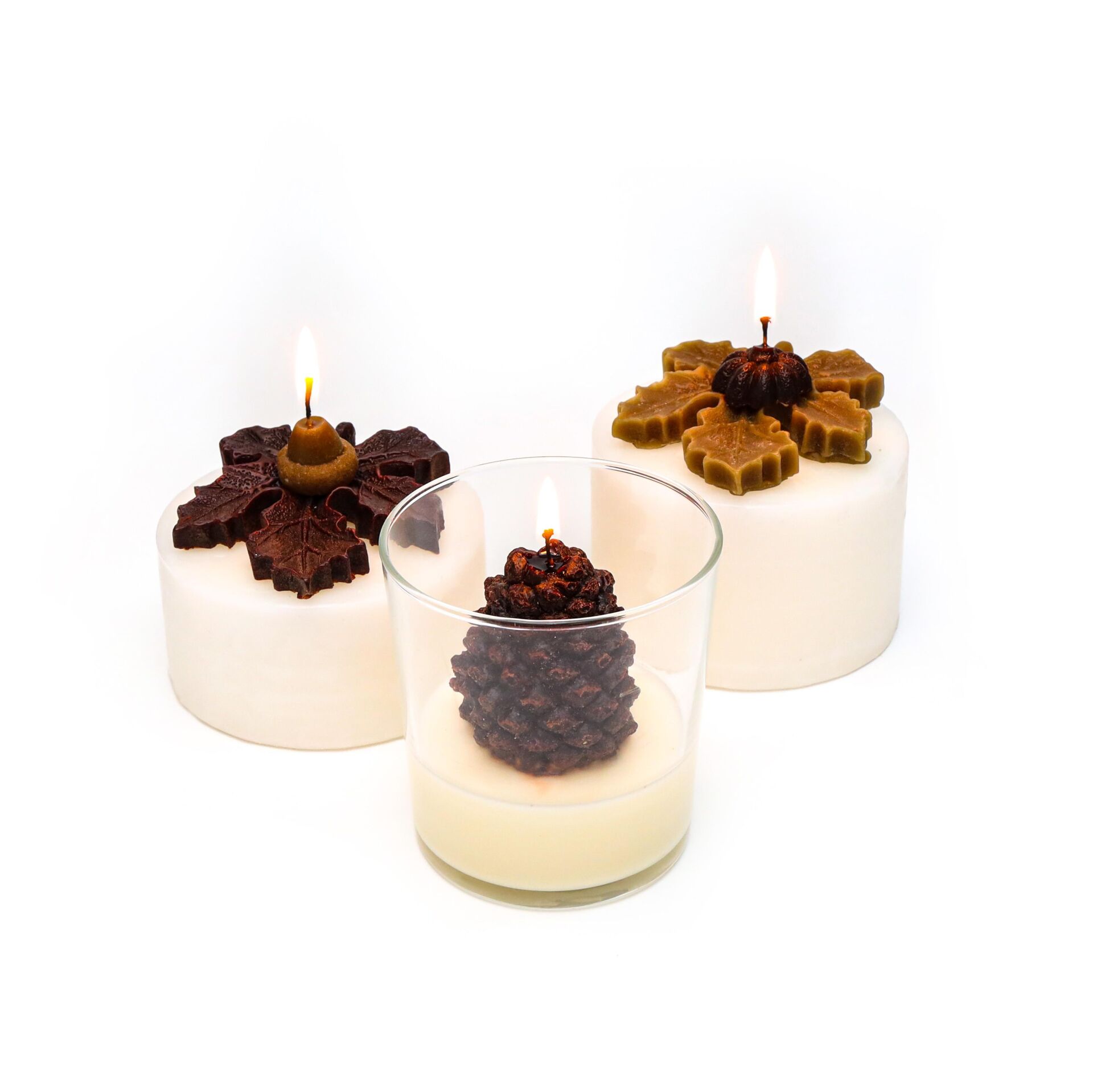 3lü Kış Temalı Mum Hediye Seti