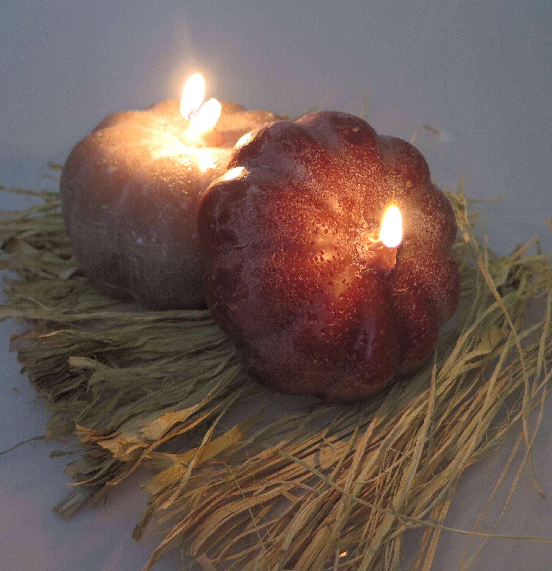 MİSSİ 2Lİ BORDO KABAK MUM SETİ