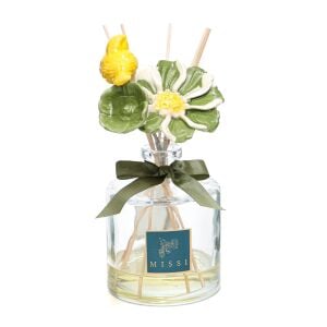 Crystal Bloom Collection Emerald-Parlak Sırlı Seramik Çiçekli Oda Kokusu-Hanımeli