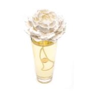 400 ml Konik Cam Şişe Ekru Seramik Taşlı Oud Vanilya Oda Kokusu