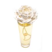 400 ml Konik Cam Şişe Ekru Seramik Taşlı Oud Vanilya Oda Kokusu