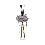 400 ml Konik Cam Şişe Seramik Taş Dekorlu Bambu Çubuklu Black Orchid Oda Kokusu