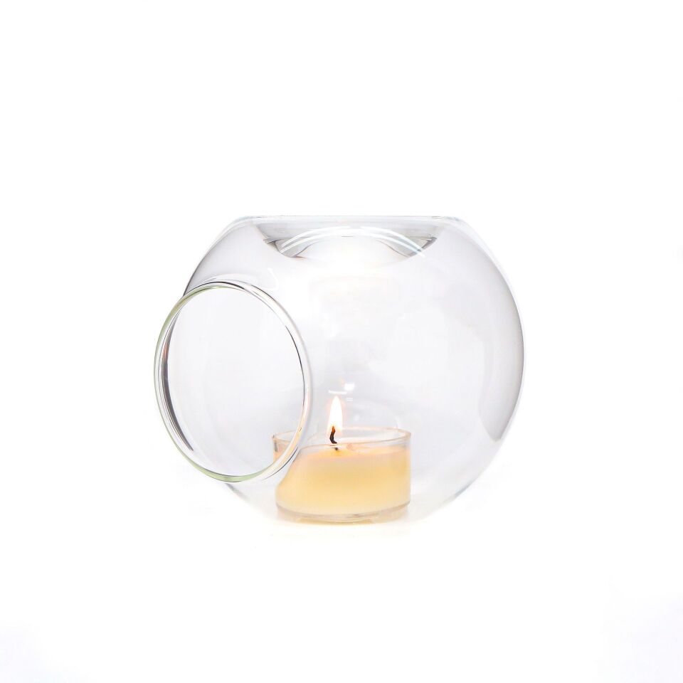 Üfleme Cam Buhurdanlık ve Tealight Seti