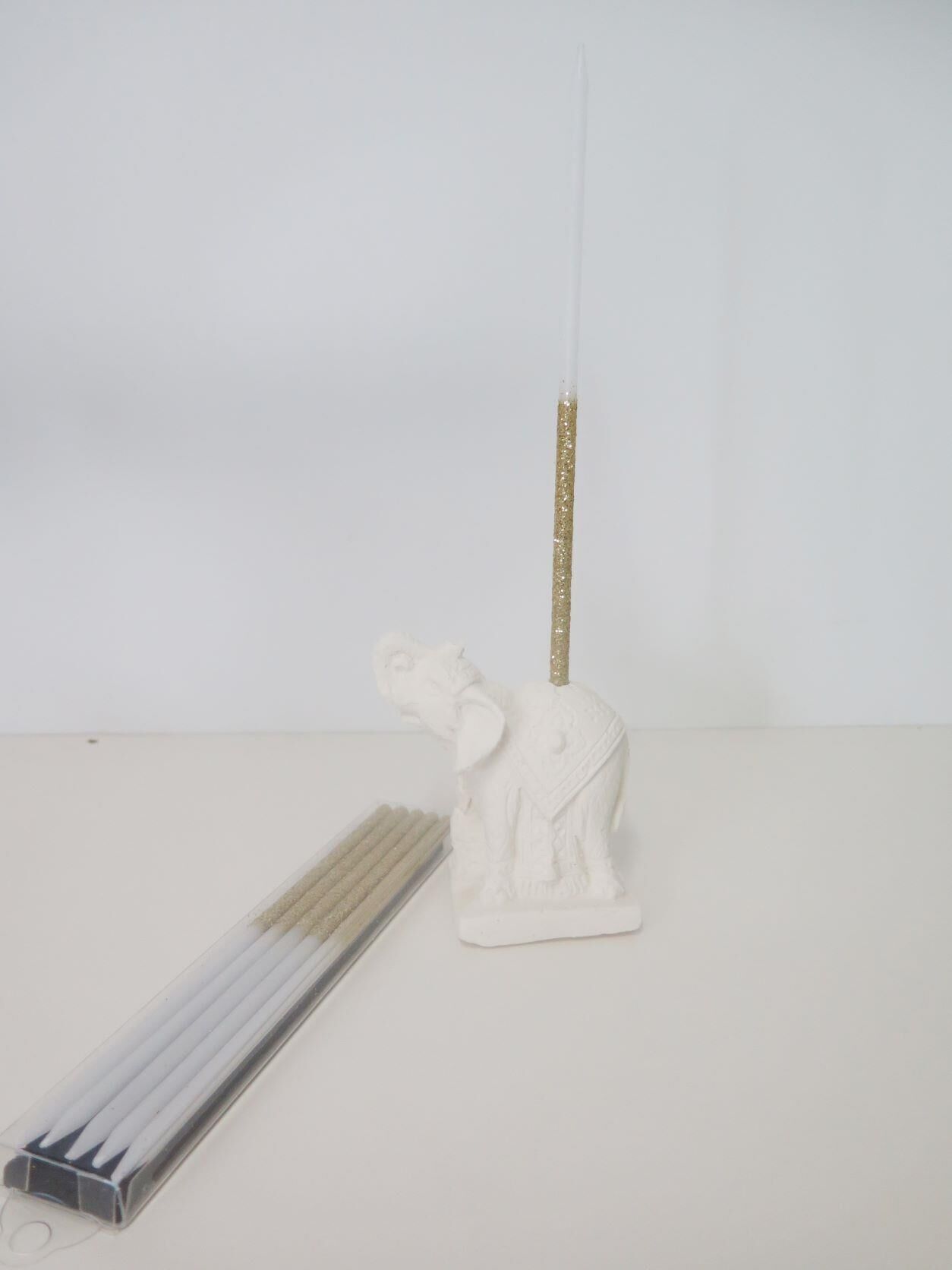 PAÇULİ KOKULU FİL SERAMİK TAŞLI DİLEK MUM SETİ