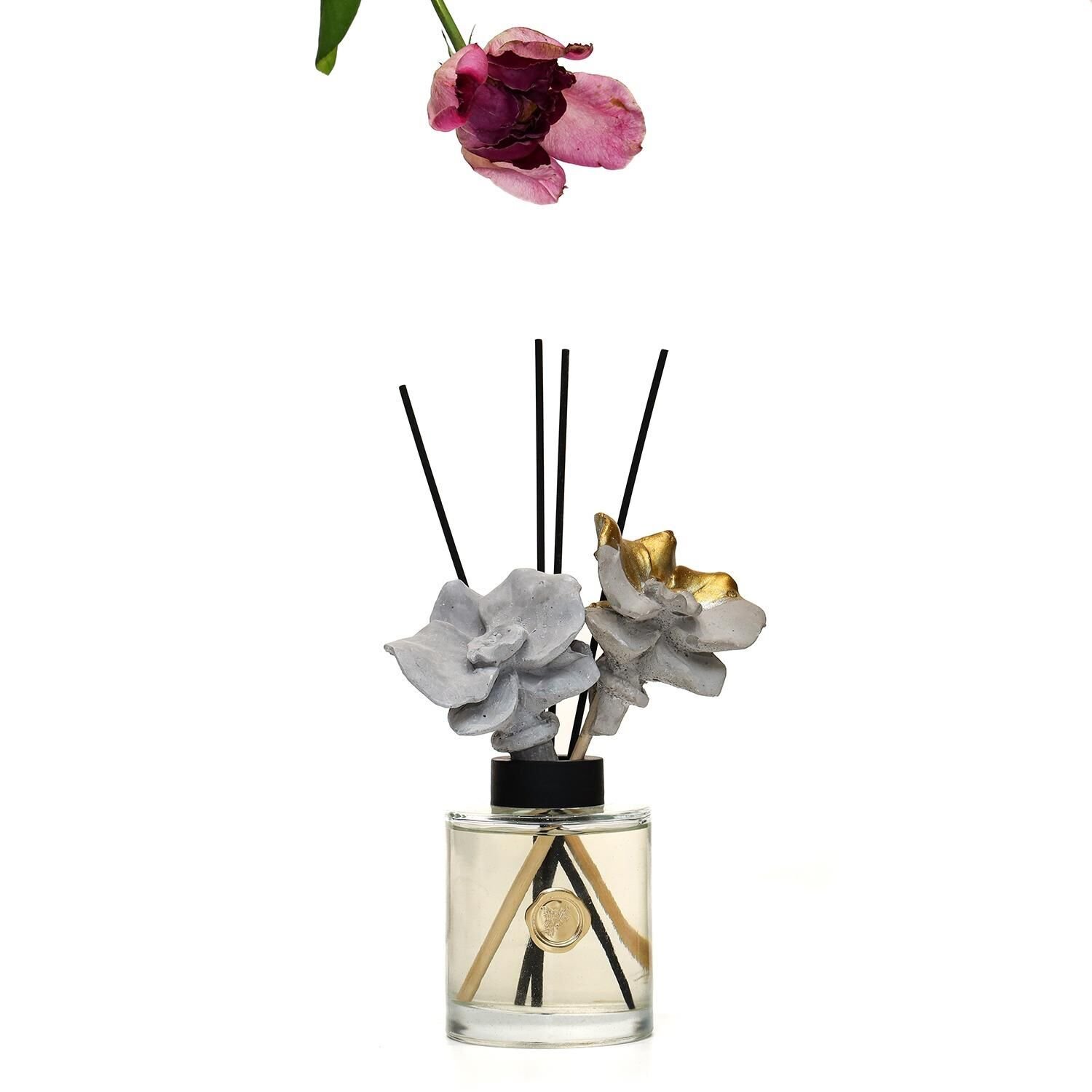 200 ml Gold-Gri Seramik Taş Bambu Çubuklu Black Orchid Oda Kokusu