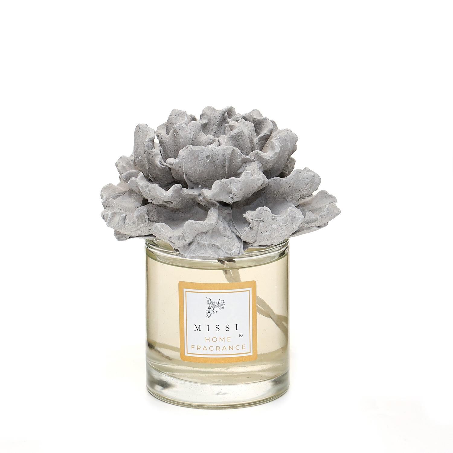 200 ml Gri Seramik Çiçek Taşlı Black Orchid Oda Kokusu