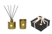 Yeşil Golden Glow 200 ml Oud Vanilya Oda Kokusu ve Mumluk Hediye Seti (Dekoratif Sıvama Kutulu)