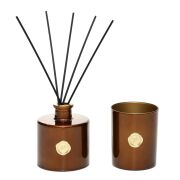 Kahverengi Golden Glow 200 ml Dark Amber Oda Kokusu ve Mumluk Hediye Seti (Dekoratif Sıvama Kutulu)