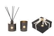 Siyah Golden Glow 200 ml Black Orchid Oda Kokusu ve Mumluk Hediye Seti (Dekoratif Sıvama Kutulu)