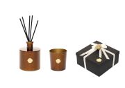 Kahverengi Golden Glow 500 ml Dark Amber Oda Kokusu ve Mumluk Hediye Seti (Dekoratif Sıvama Kutulu)