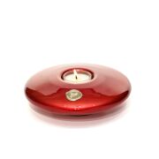 Kırmızı Golden Glow Cam Mumluk ve Tealight Seti (Dekoratif Sıvama Kutulu)