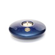 Mavi Golden Glow Cam Mumluk ve Tealight Seti (Dekoratif Sıvama Kutulu)