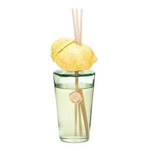Parlak Sırlı Sarı Seramik Limon Detaylı Çubuklu Oda Kokusu 400 ml-Limon Çiçeği