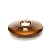 Kahverengi Golden Glow Cam Mumluk ve Tealight Seti (Dekoratif Sıvama Kutulu)