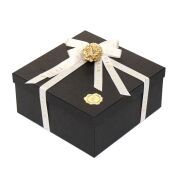 Siyah Golden Glow Cam Mumluk ve Tealight Seti (Dekoratif Sıvama Kutulu)