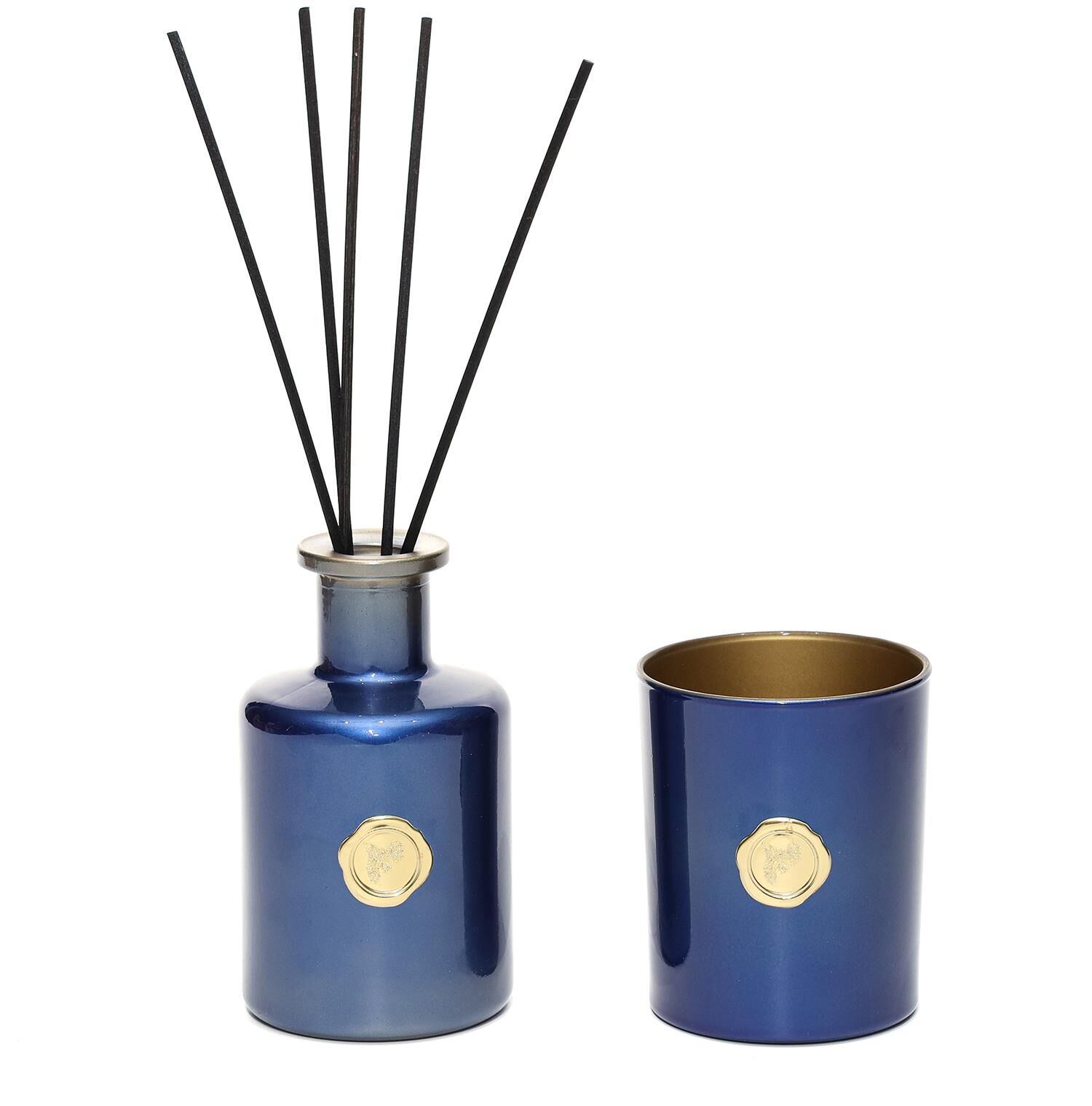 Mavi Golden Glow 200 ml Vanilya Sandal Oda Kokusu ve Mumluk Seti