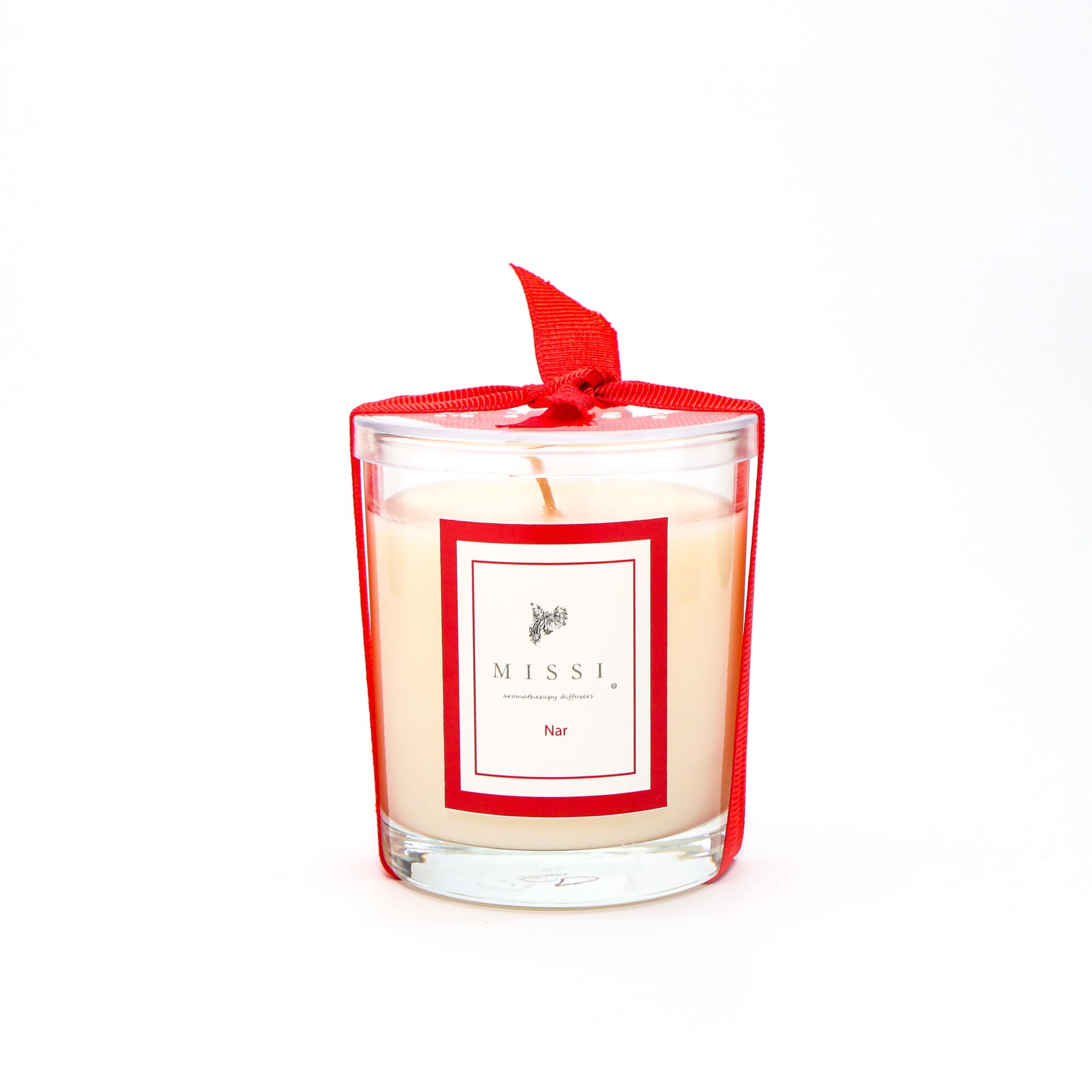 Kapaklı Nar Kokulu Vegan Mum (140 gr)