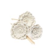 Seramik Çiçek Taşlı 10'lu Doğal Bambu Kamış Seti