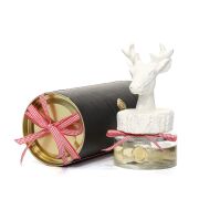 Yılbaşı 150 ml Geyik Seramik Taşlı Apple& Cinnamon Oda Kokusu (Dekoratif Hediye Sıvama Kutulu)