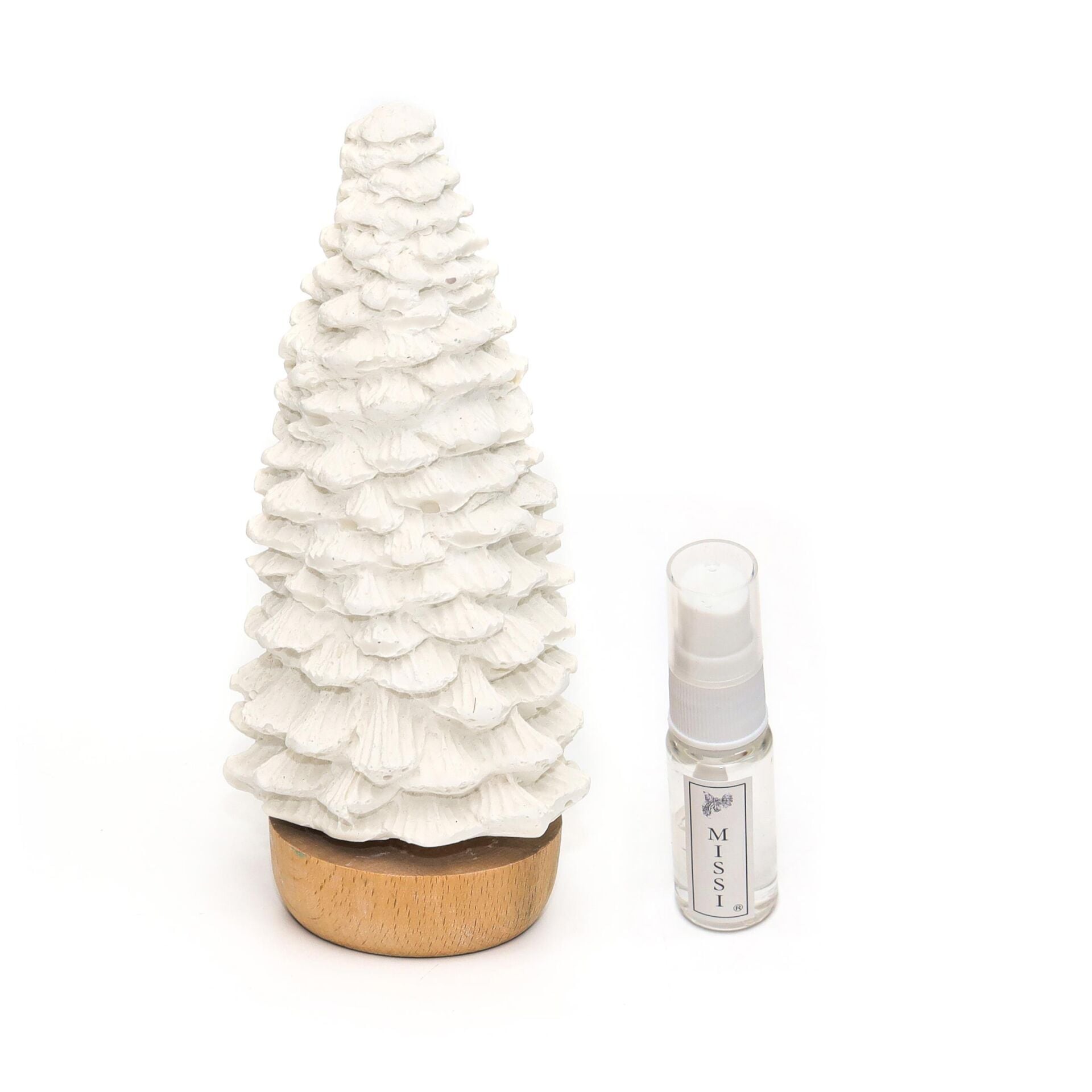 Yılbaşı Ahşap Kaideli Spice Kokulu Çamağacı Seramik Koku Taşı Hediye Seti