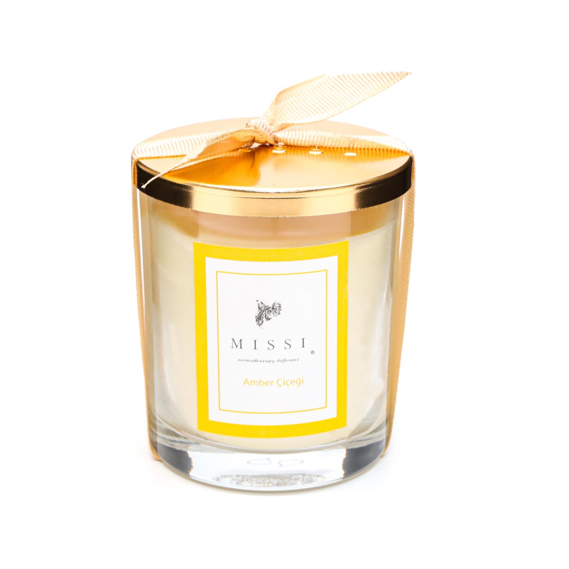 Kapaklı Amber Çiçeği Kokulu Vegan Mum(140 gr)